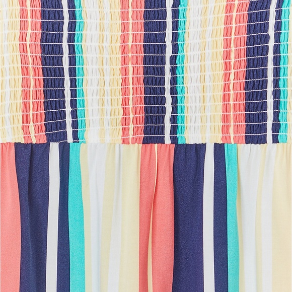 Torrid Stripe Challis Smocked Babydoll Tunic Cami - Picture 4 of 4